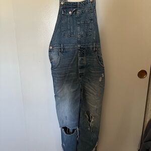 We The Free Light Blue Denim Overalls